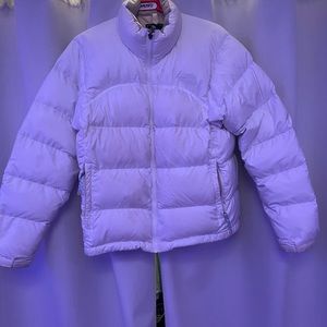 white North Face puffer